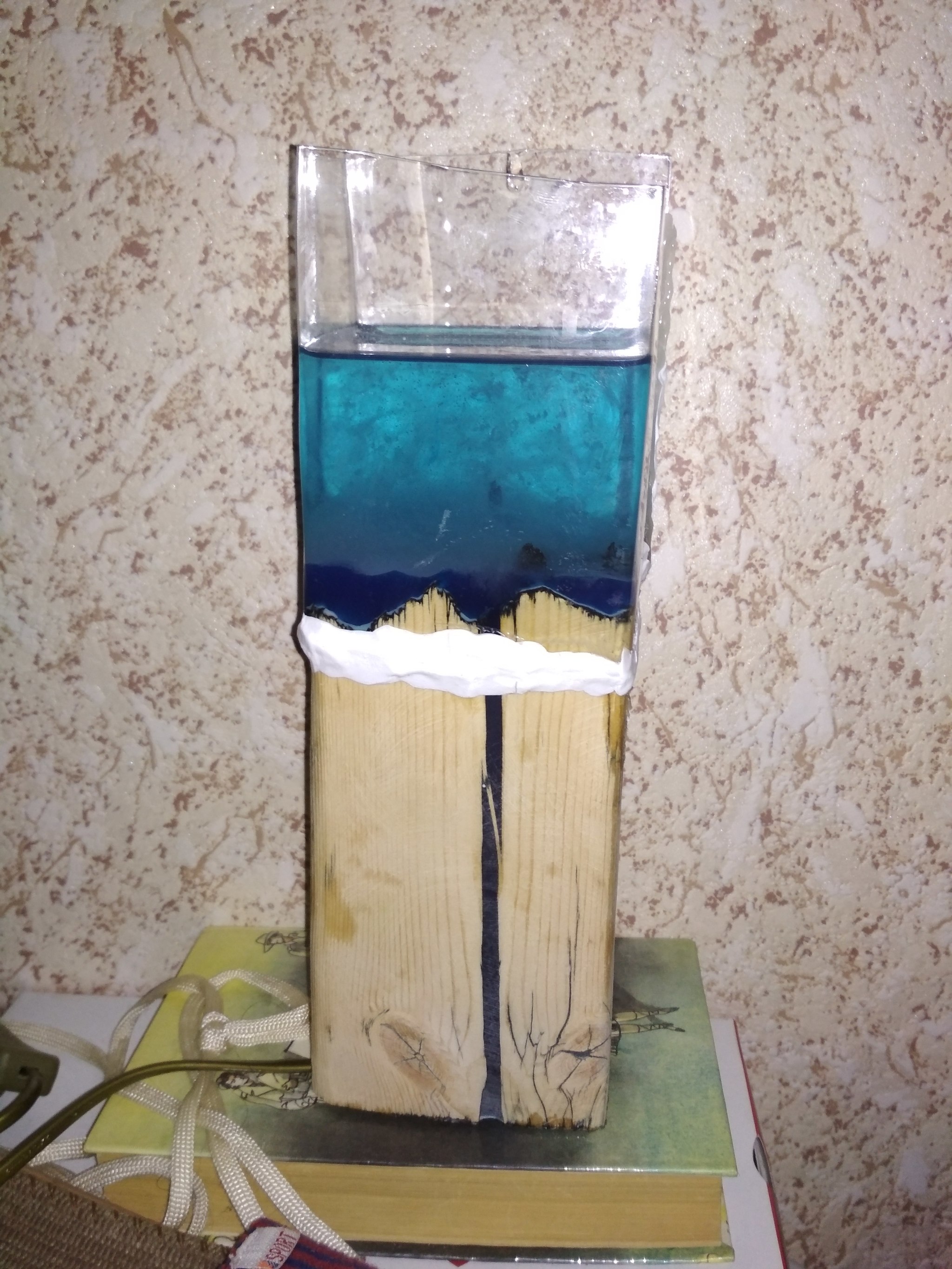 Epoxy lamp - My, Resin, Epoxy resin, Homemade, Longpost, Needlework with process