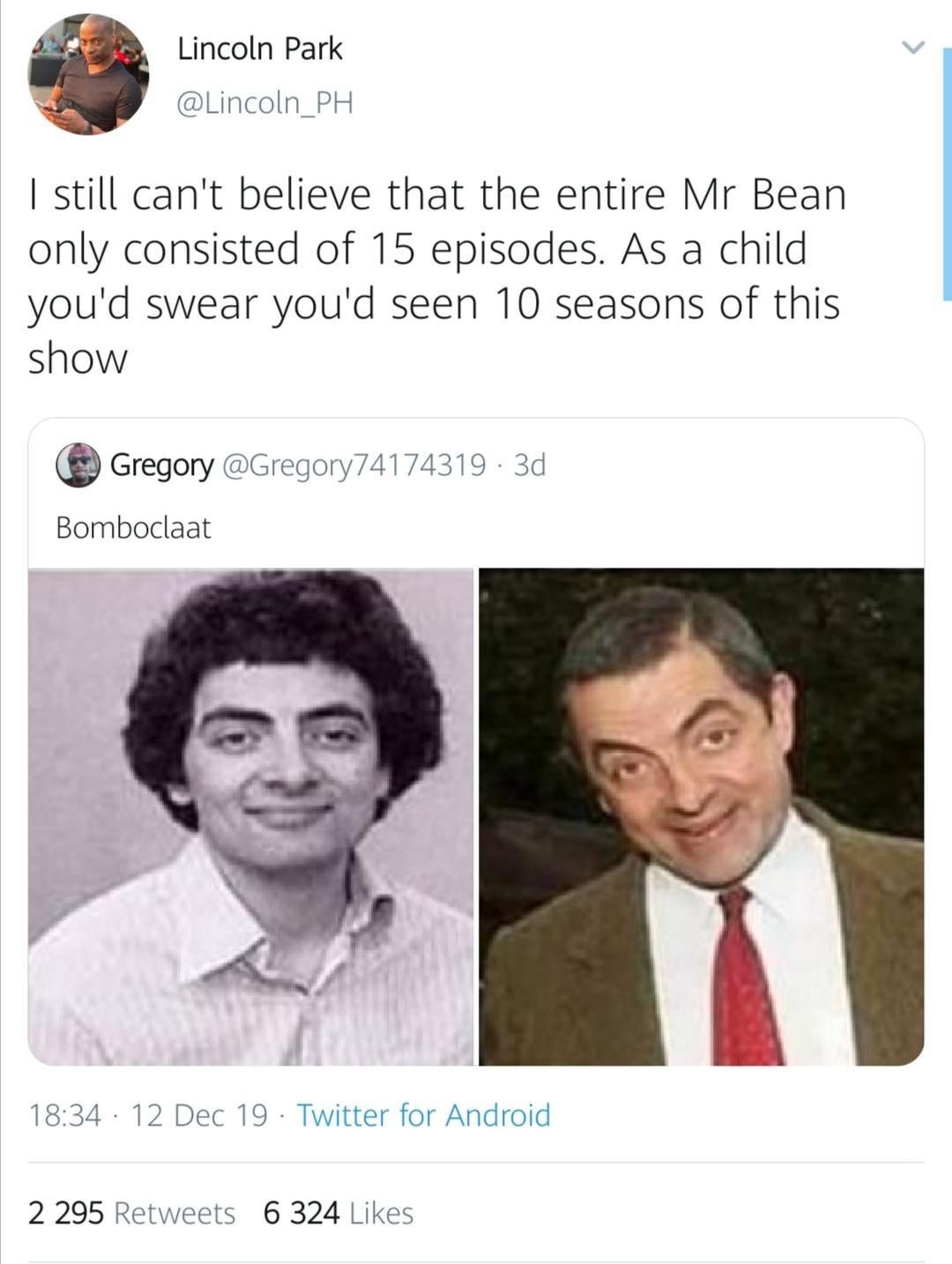 Mysterious Mr. Bean - Translation, Mr. Bean, Twitter, Screenshot