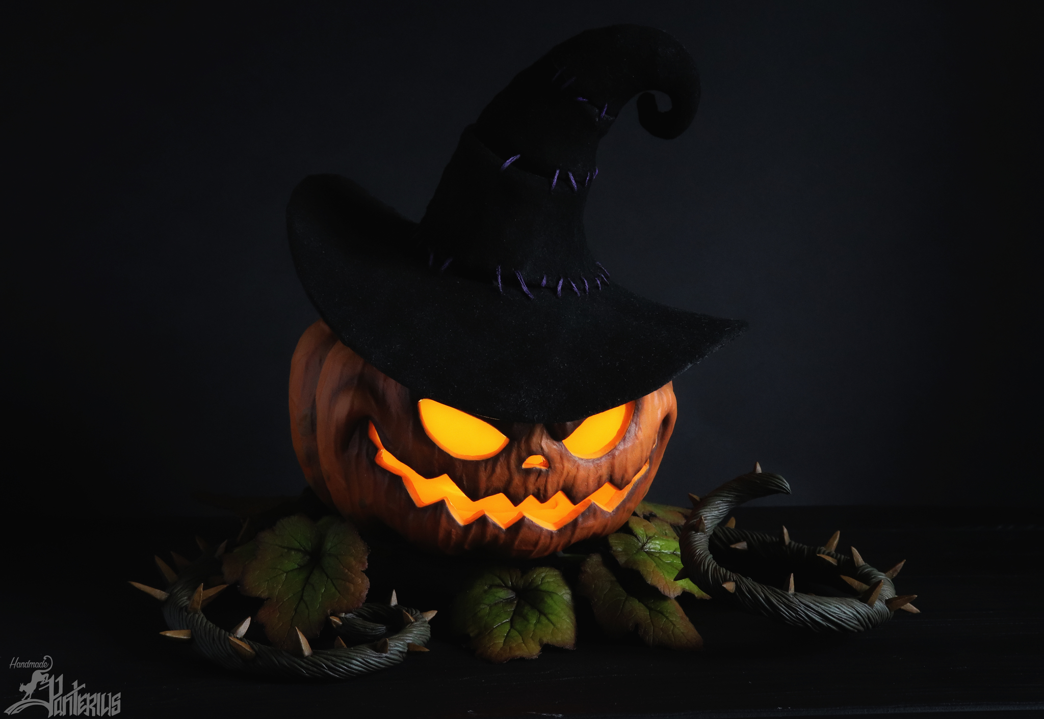 Sinister Pumpkin - My, Figurines, Night light, Pumpkin, Handmade, Longpost, Needlework with process, World of warcraft