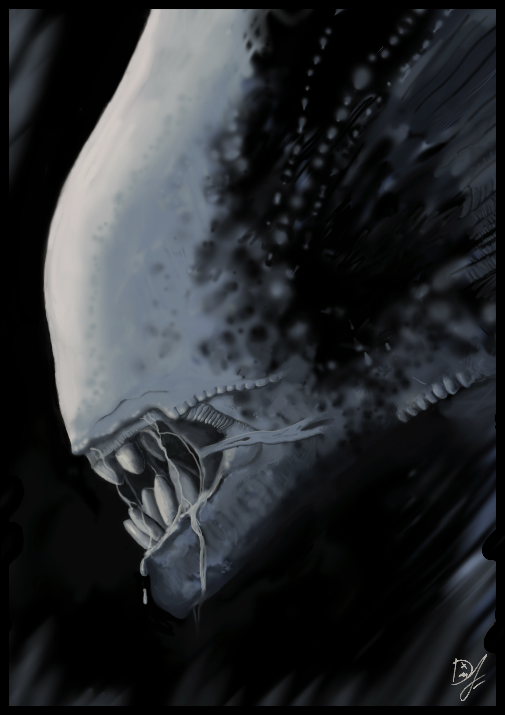 Xenomorph - My, Stranger, Xenomorph, Art, Fan art, Computer graphics