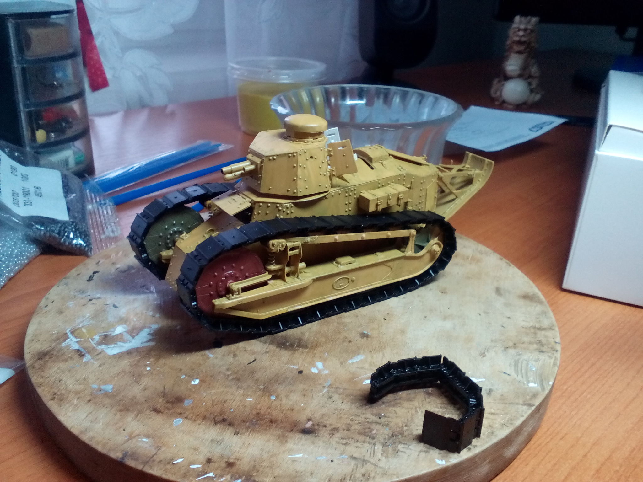 The first of many. Renault FT-17 - My, Stand modeling, World War I, Tanks, Prefabricated model, Meng, Longpost, Renault ft-17