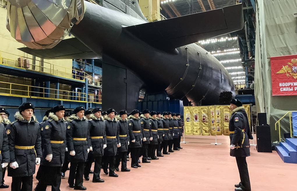 Первую серийную подлодку проекта Ясень-М спустили на воду - ВМФ, ВМФ РФ, Подводная лодка, Апрк Ясень, Вооружение, Россия, Северодвинск