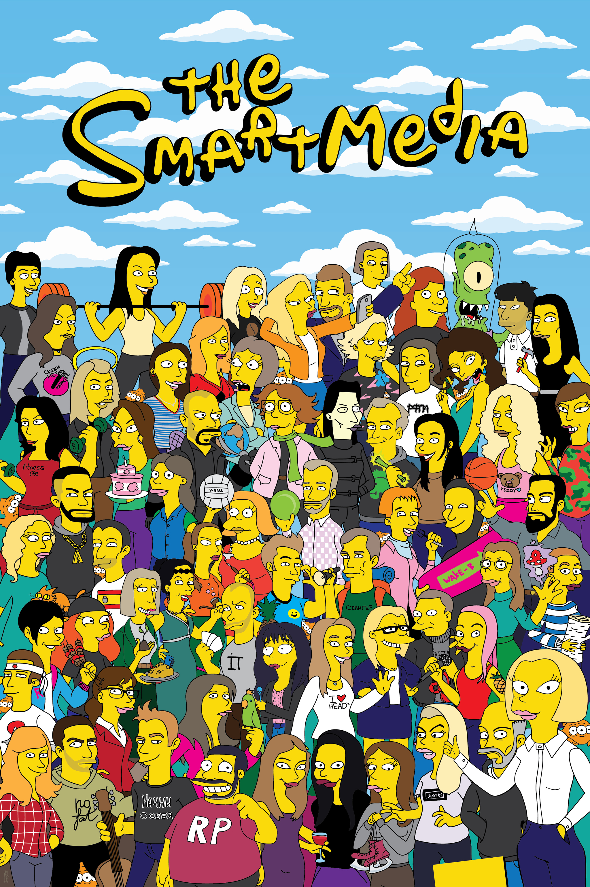 Simpsons style company - My, The Simpsons, Drawing, Vector, Longpost