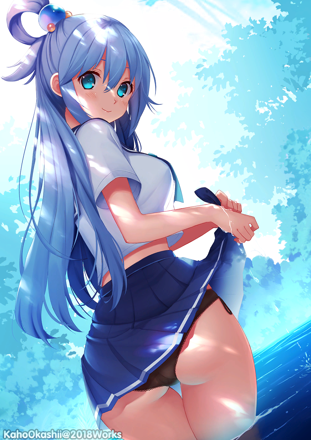 Hot Aqua - NSFW, Aqua, Konosuba, Anime Art, Аниме, Панцу