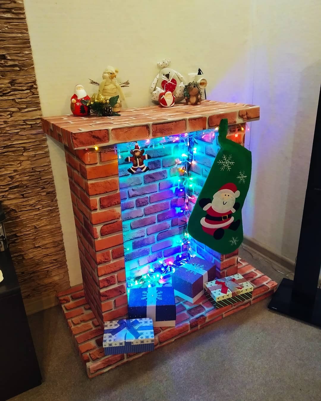 Homemade fireplace for 641 rubles. for the New Year - My, Fireplace, Homemade, With your own hands, New Year, Needlework, Longpost, Needlework with process