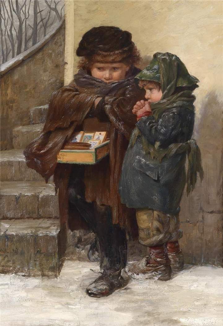 Little lottery ticket sellers - Childhood, Painting, Creation