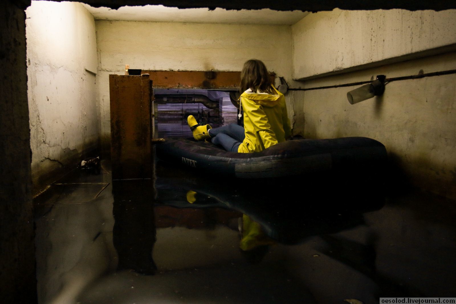 On an air mattress, paddling with brooms in an abandoned bomb shelter - My, Abandoned, the USSR, Bomb shelter, Urbanfact, Video, Longpost