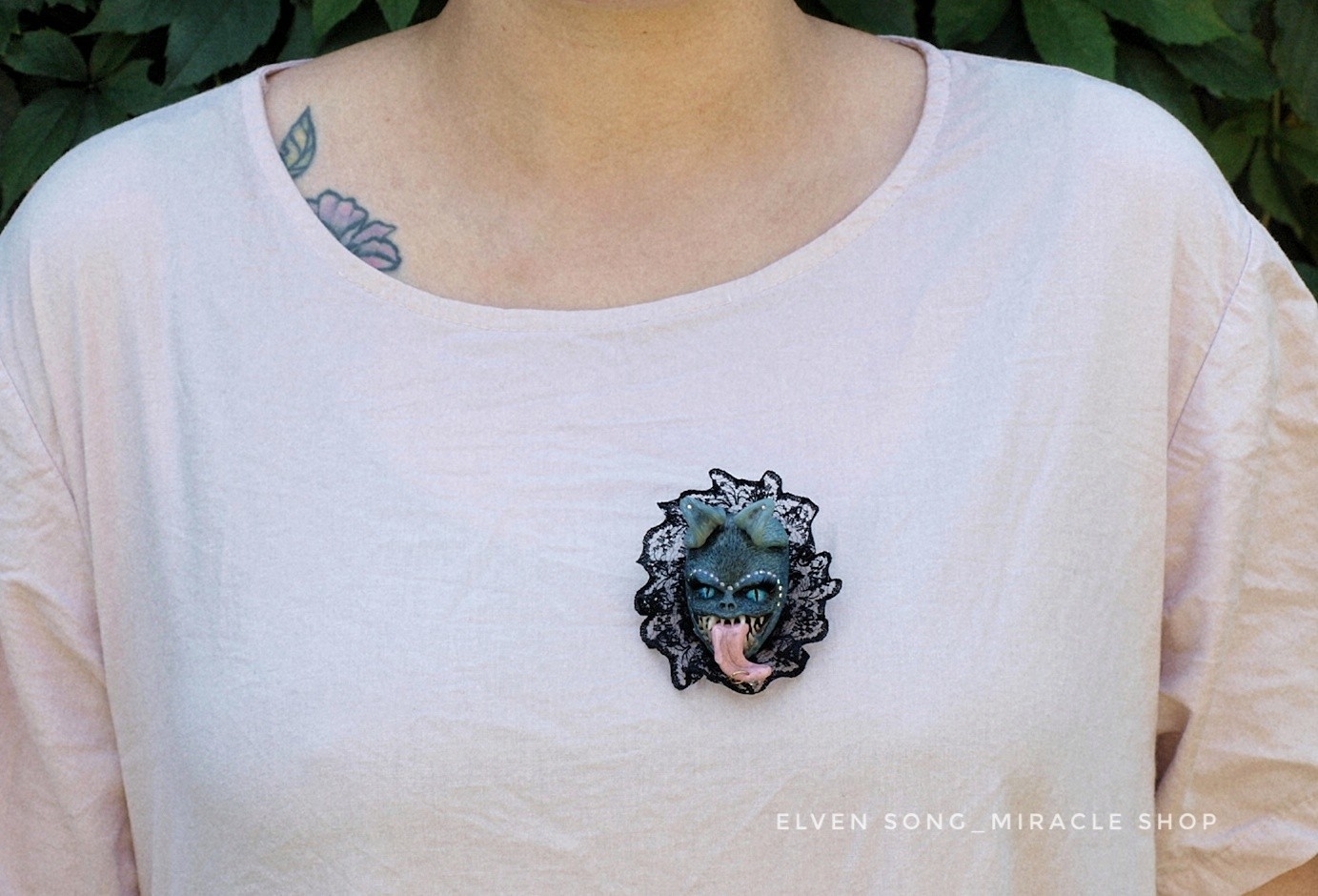 Designer brooches and pendants - My, Brooch, Horror, Mystic, Animals, Copyright, Pendant, Suspension, Polymer clay, Longpost