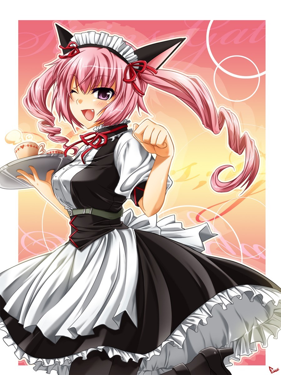 Rumiho Akiha - Anime, Anime art, Art, Steins gate, Rumiho Akiha, Housemaid, Neko