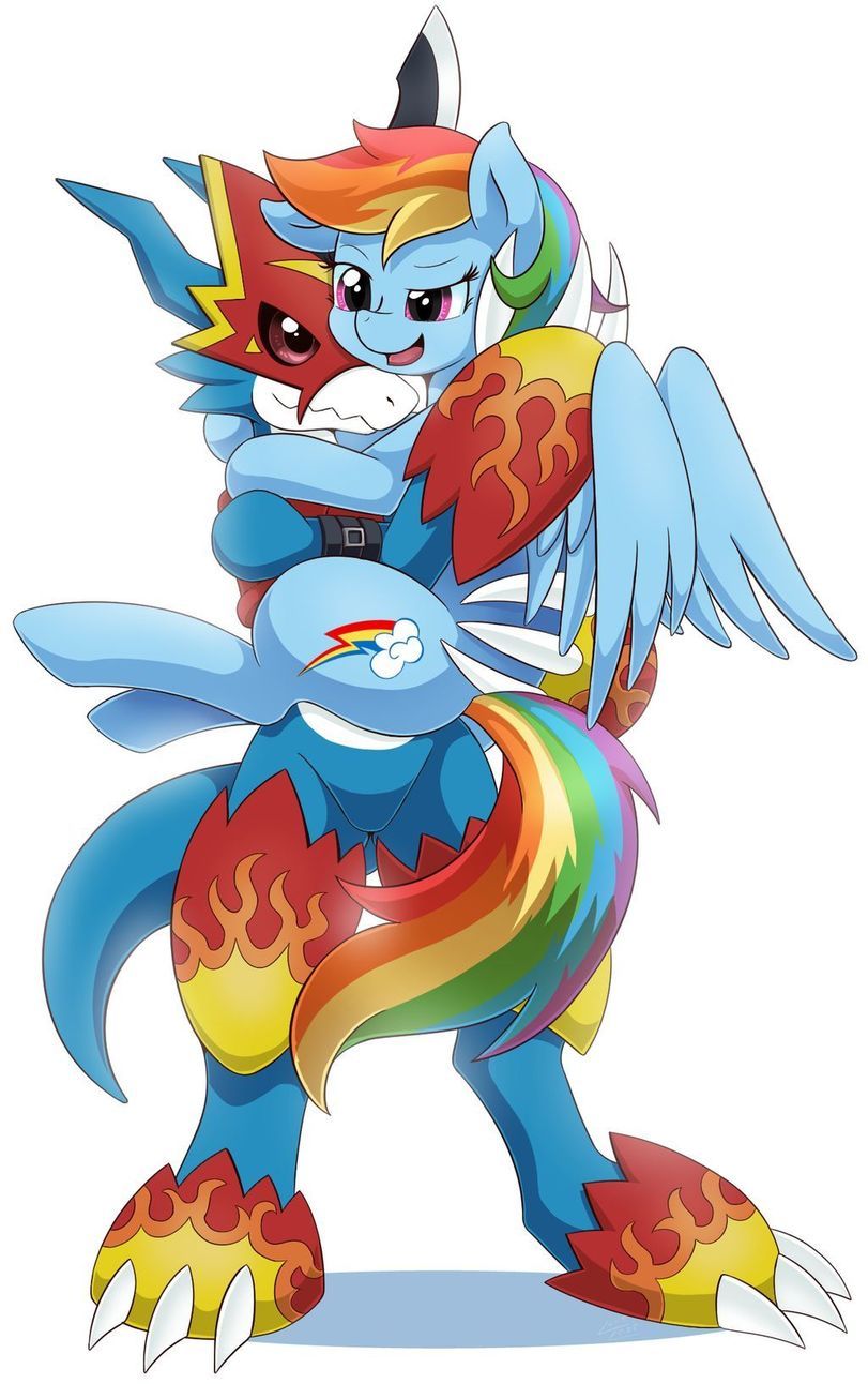 Cat - Rainbow dash, Digimons, My little pony