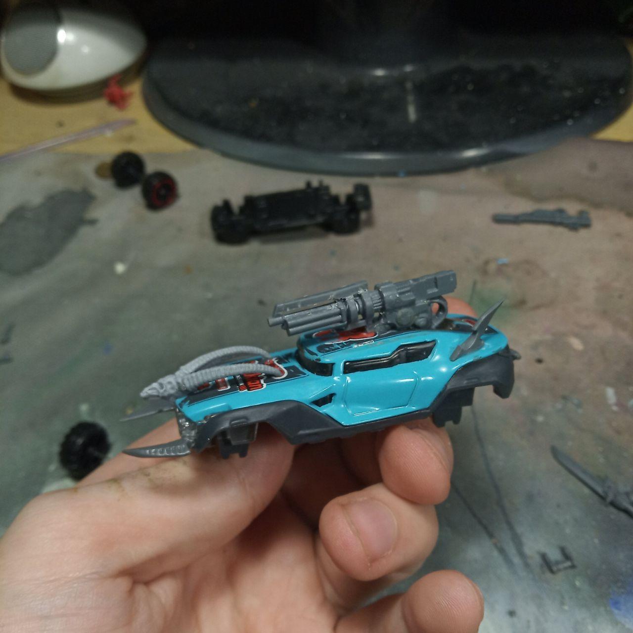 Trial car for Gaslands (in progress) - My, Hot wheels, Gaslands, Scale model, Toy car, Stand modeling, Board games, Longpost