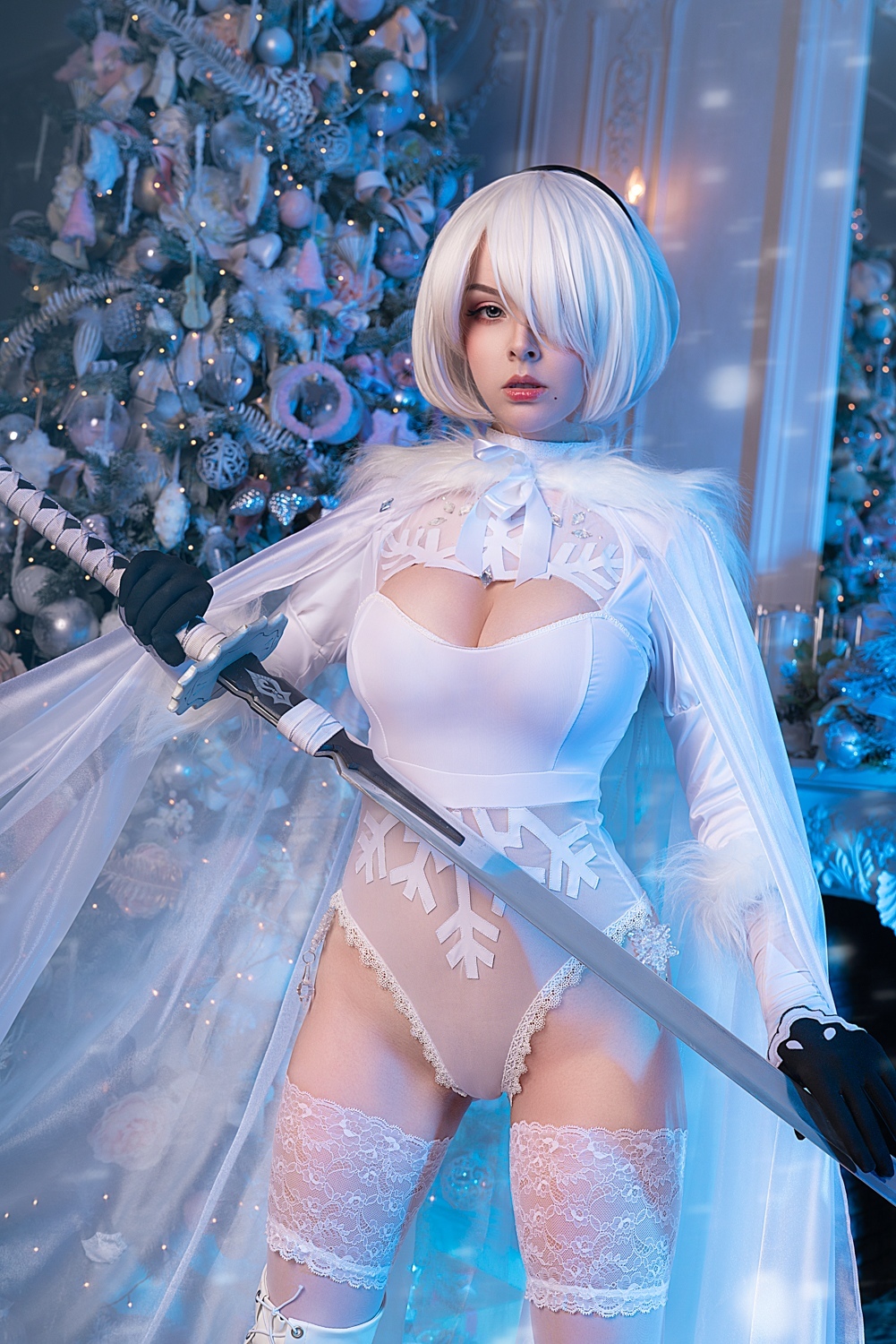 YoRHa No.2 Type B cosplay from the game Nier - NSFW, The photo, Cosplay, Girls, Longpost, NIER Automata, Yorha unit No 2 type B, Lada Lumos, Alin Ma (xenoncos), Disharmonica