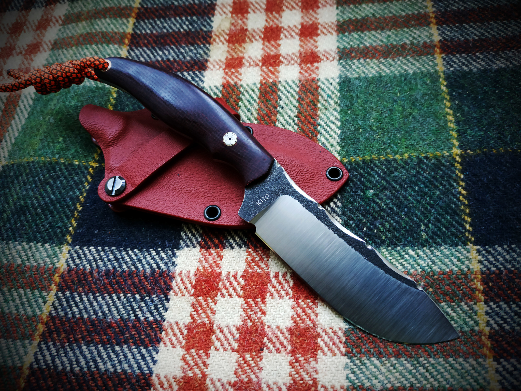 SKINNER - My, Knife, Skinner, Handmade, Fixed, Outdoor, Sheath, Kydex, Longpost, Needlework without process