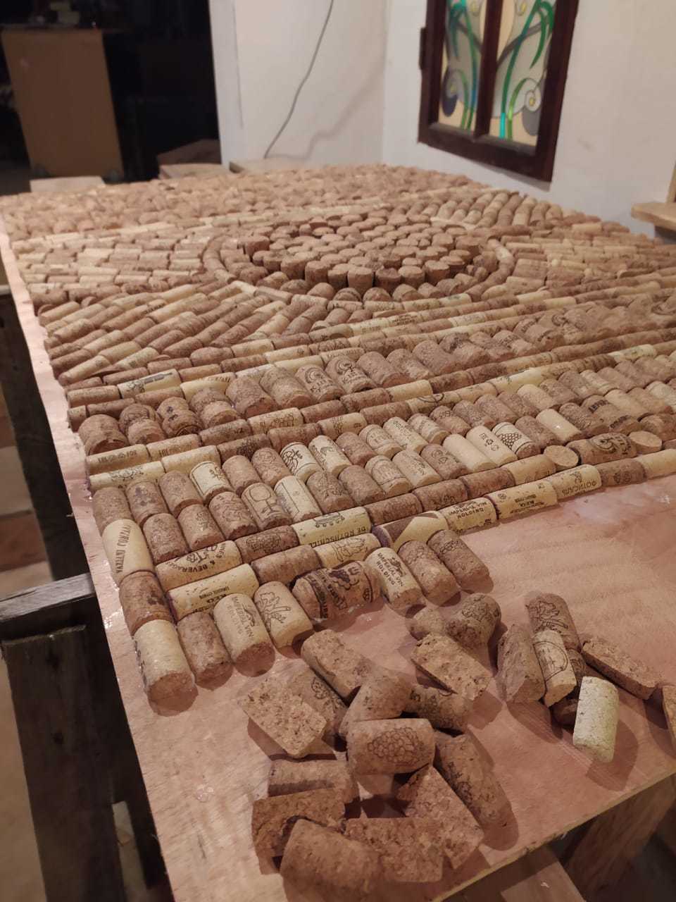 Decorating the fireplace with wine corks - Wine corks, Crafts, Needlework with process, Fireplace, Longpost