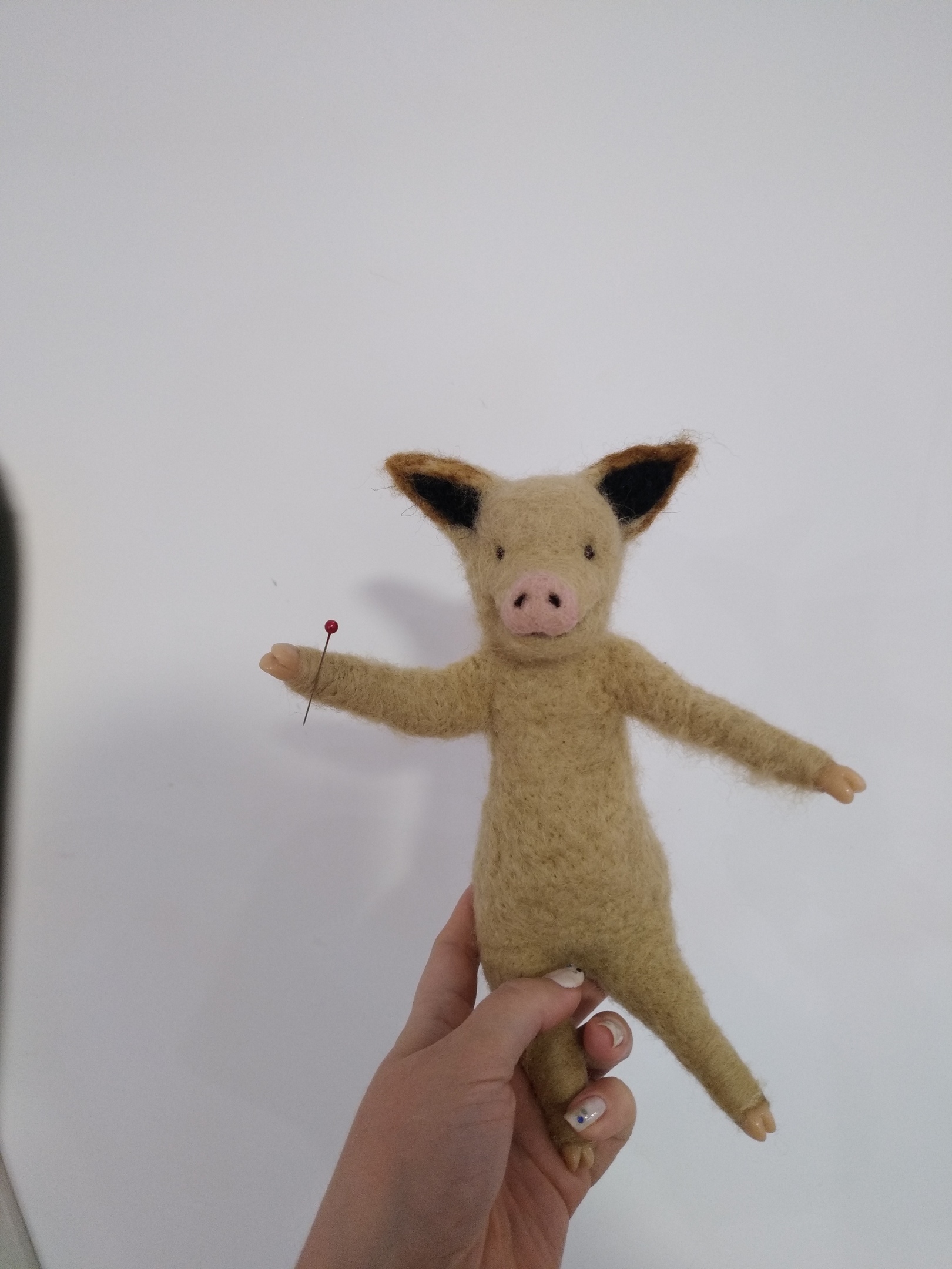 Pig. The story of one toy - My, Needlework with process, Dry felting, Longpost, Pig, Toys