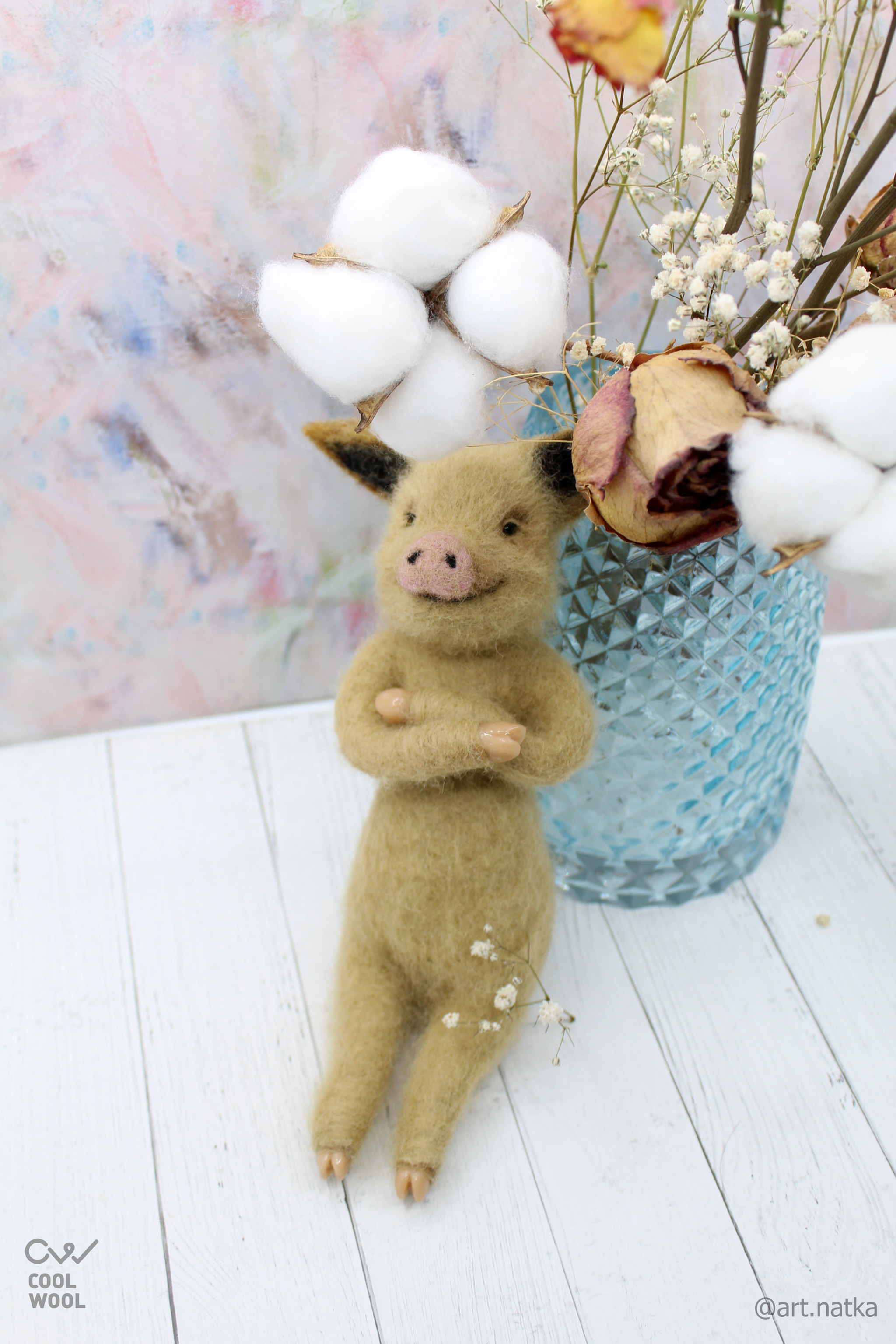 Pig. The story of one toy - My, Needlework with process, Dry felting, Longpost, Pig, Toys