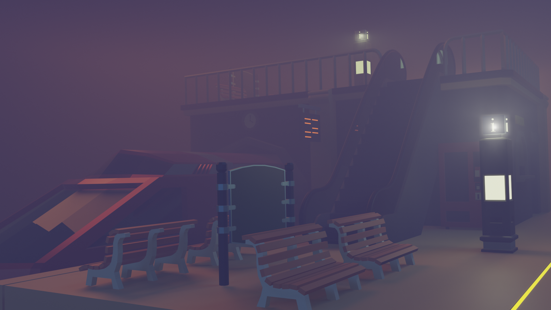 Railway station - My, Blender, 3D graphics, Video, Longpost