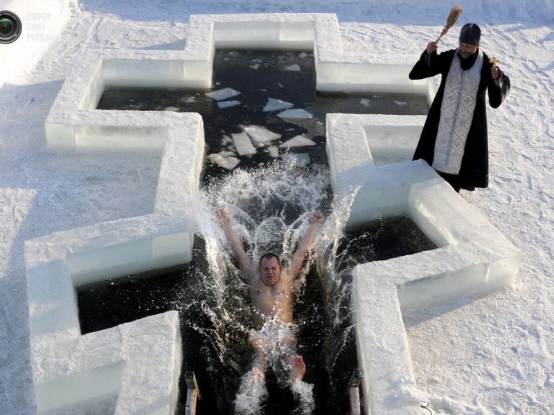 An ice hole will not wash away your sins, but it can easily lead you to “God.” - Font, Hype, Religion, Baptism, Jordan