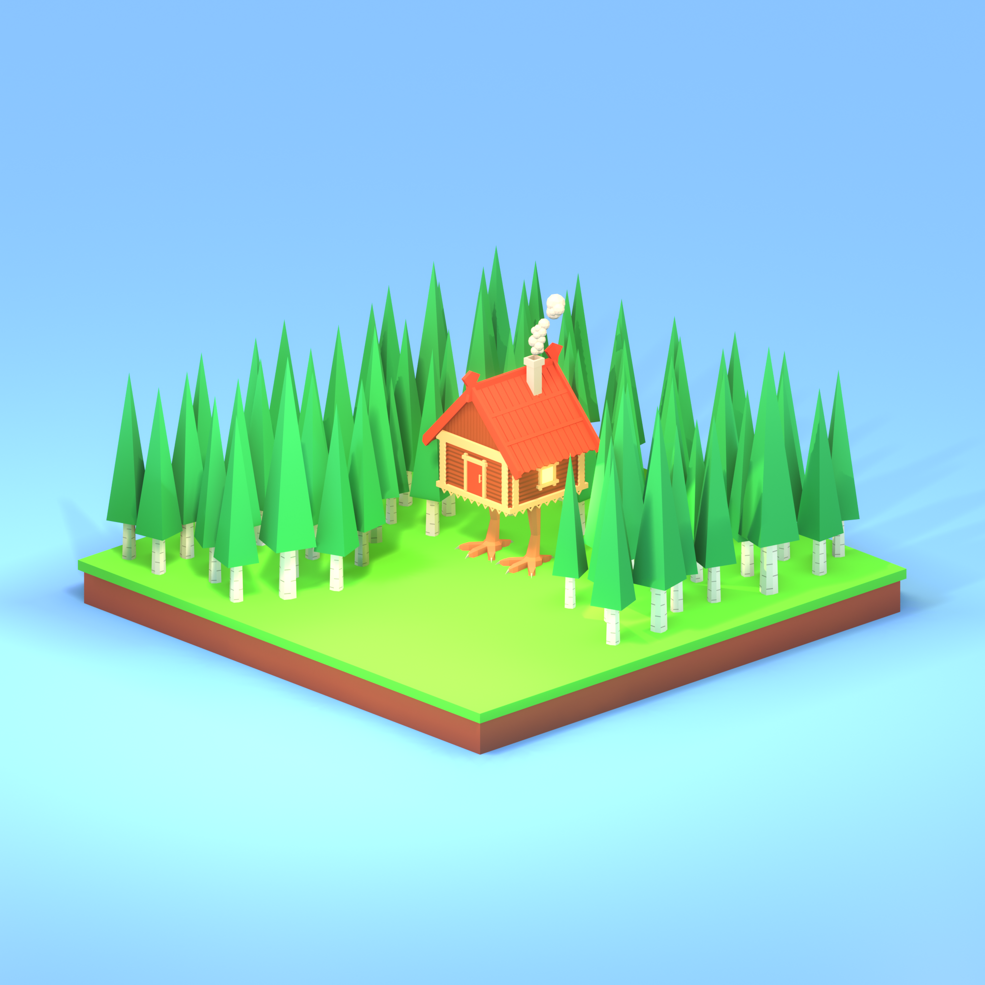 My low poly illustrations - My, Blender, Low poly, 3D, 3D modeling, Illustrations, Art, Longpost