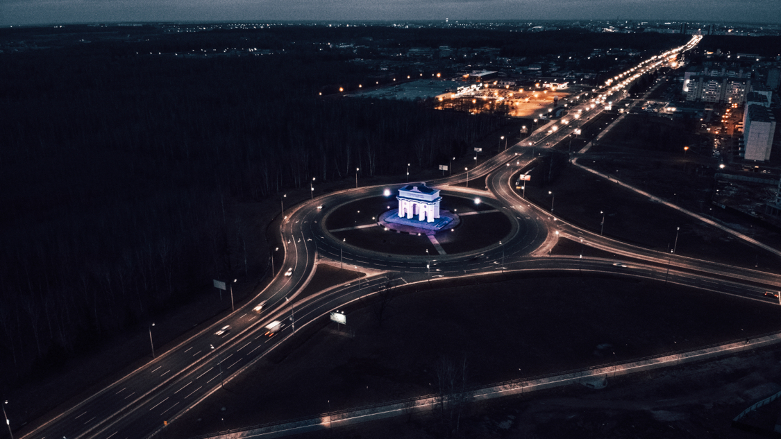 Mogilev Gate, Belarus - My, Mogilev, Republic of Belarus, Quadcopter, Drone, The photo, Night city, Aerial photography, Longpost