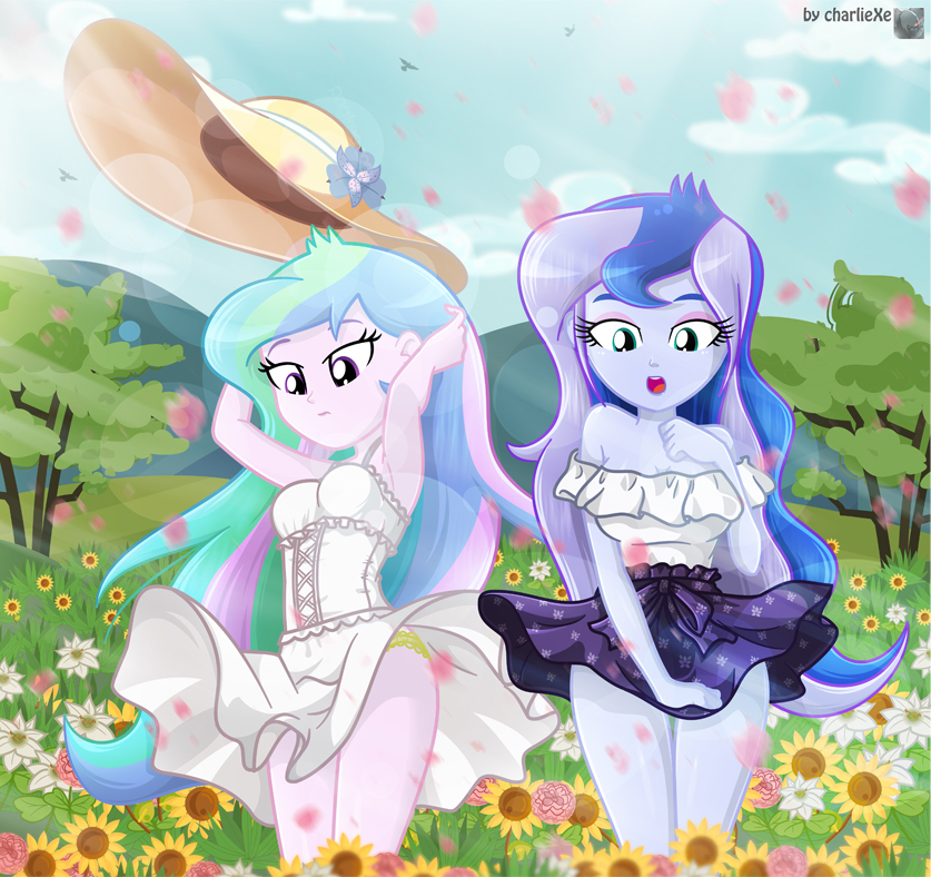 School management on vacation - My little pony, Equestria girls, Princess luna, Princess celestia, Charliexe, MLP Edge