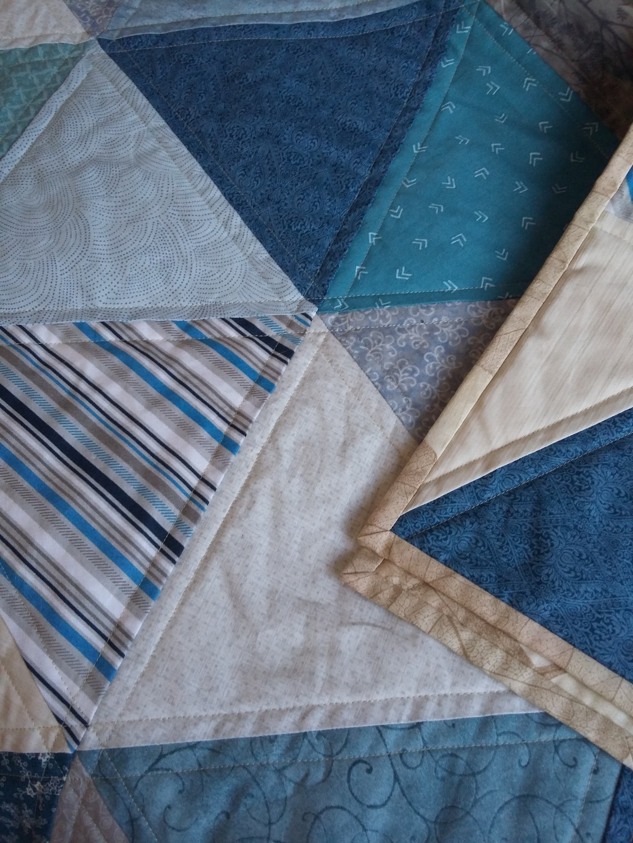 Triangle Quilt - Patchwork, Sewing, A blanket, Needlework with process, cat, Longpost, Patchwork