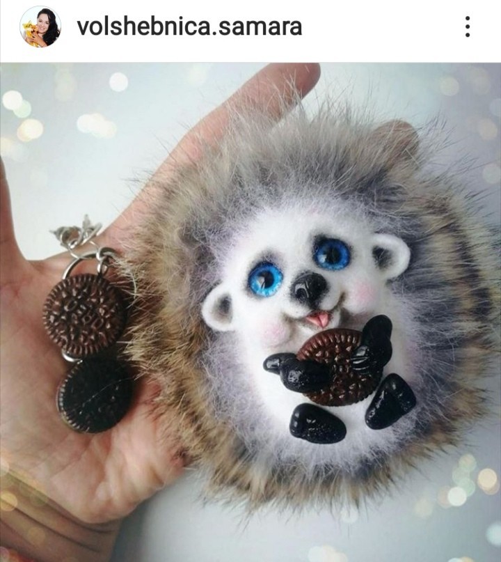 Hedgehog keychain - My, Needlework without process, Keychain, Dry felting, Handmade, Longpost