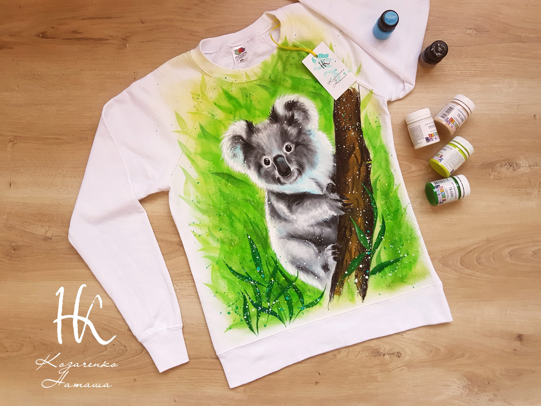 Hand painted Koala - My, Art, Drawing, Koala, Painting on fabric, Acrylic, Handmade, Animals, With your own hands, Longpost