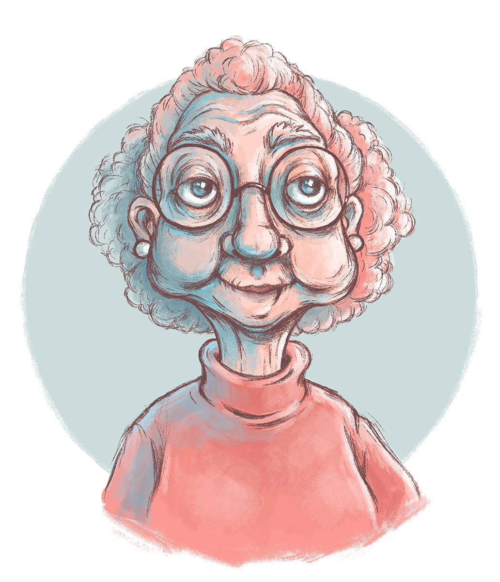 Alevtina Valerievna - My, Beaver draws, Old lady, Retirees, Character Creation, Pink, Longpost