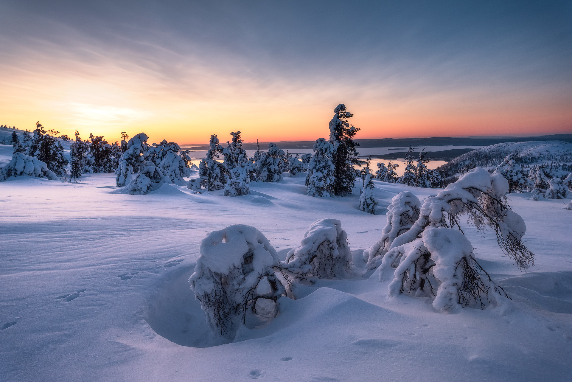 Dawn-sunset Arctic - My, dawn, Kandalaksha, Arctic, Landscape, Nikon D750