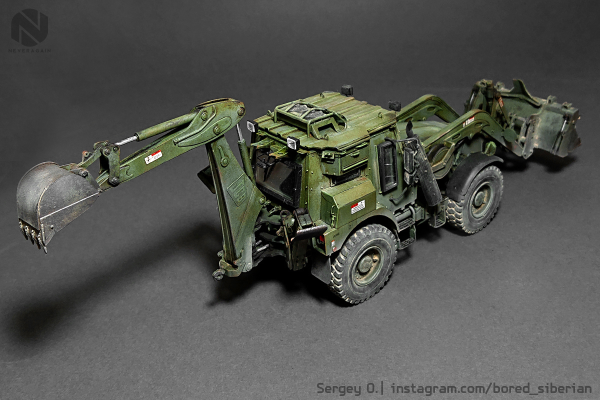 HMEE-1. Dig-leg on army allowances - My, Scale model, Stand modeling, Scale 1:35, Hobby, Tractor, US Army, Special equipment, Corps of Engineers, Longpost