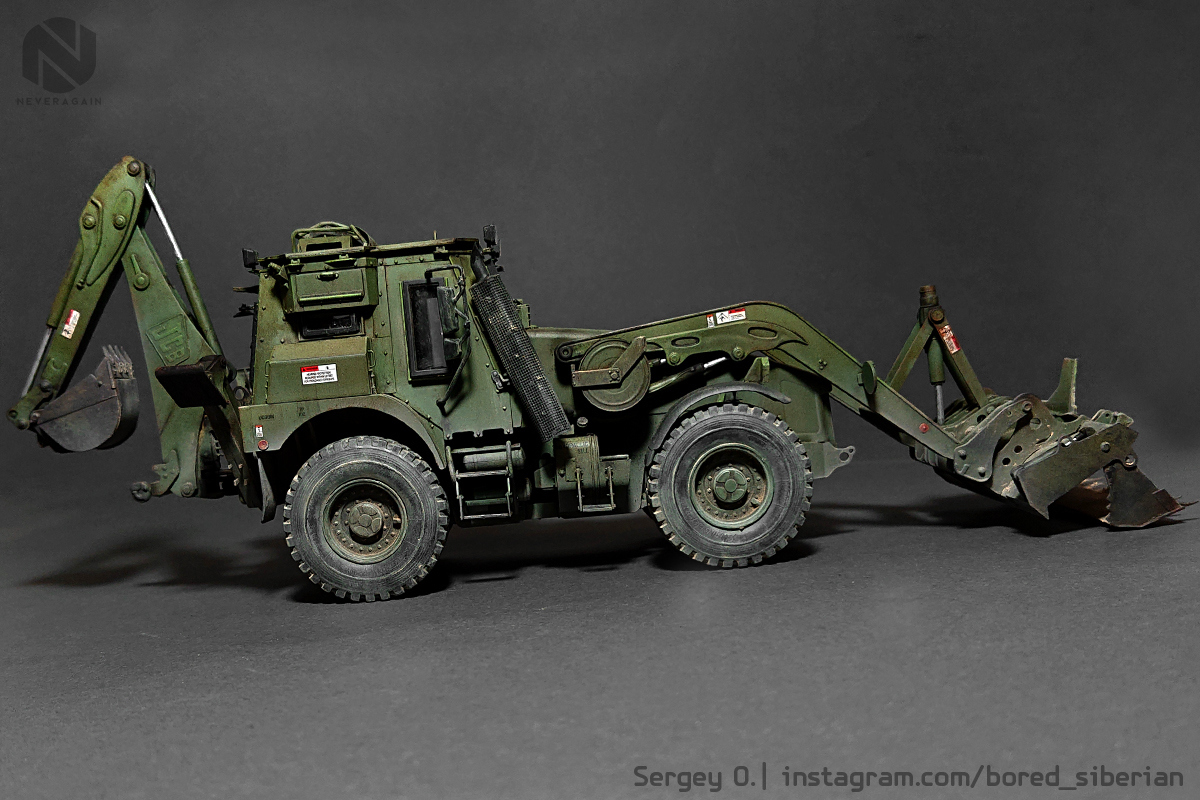 HMEE-1. Dig-leg on army allowances - My, Scale model, Stand modeling, Scale 1:35, Hobby, Tractor, US Army, Special equipment, Corps of Engineers, Longpost