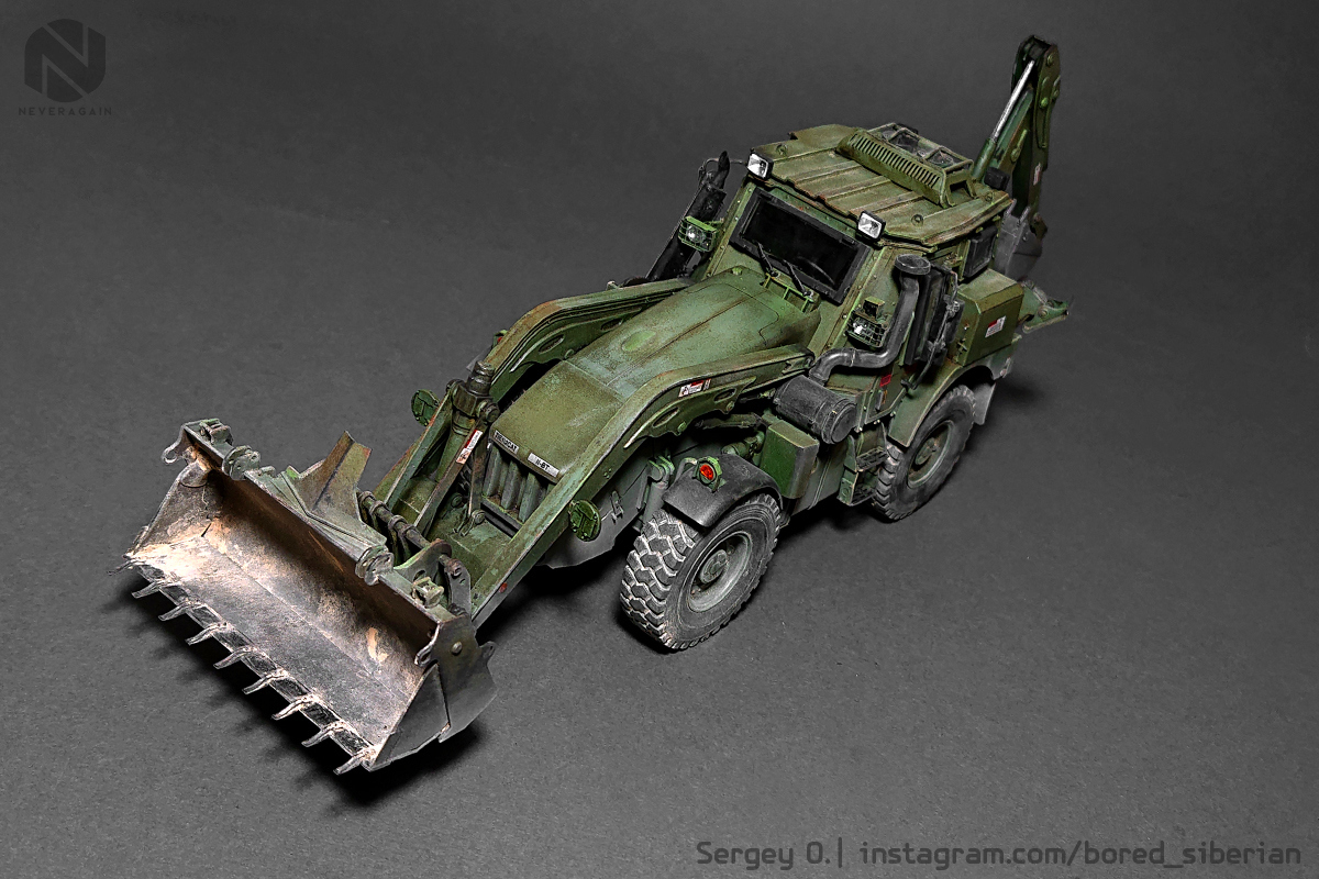 HMEE-1. Dig-leg on army allowances - My, Scale model, Stand modeling, Scale 1:35, Hobby, Tractor, US Army, Special equipment, Corps of Engineers, Longpost