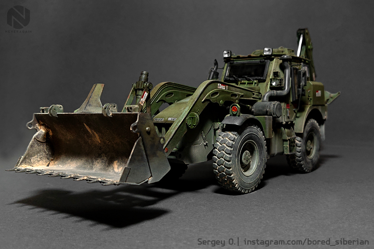 HMEE-1. Dig-leg on army allowances - My, Scale model, Stand modeling, Scale 1:35, Hobby, Tractor, US Army, Special equipment, Corps of Engineers, Longpost