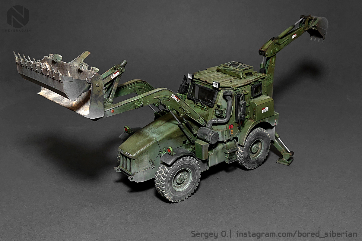 HMEE-1. Dig-leg on army allowances - My, Scale model, Stand modeling, Scale 1:35, Hobby, Tractor, US Army, Special equipment, Corps of Engineers, Longpost