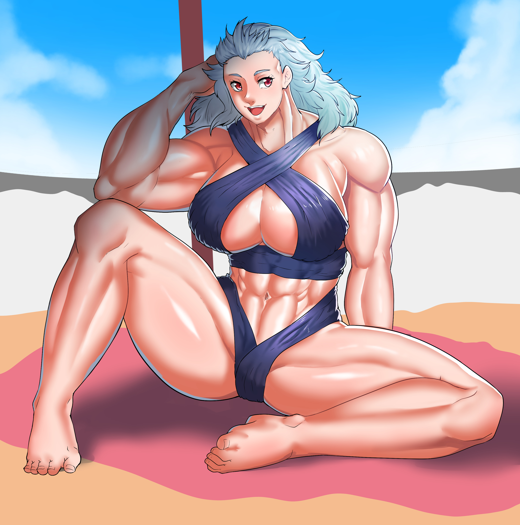 Noah in a bikini - Blaccbear, Art, Strong girl, Sleep-Sleep, Dorohedoro, Noi, Anime, Anime art