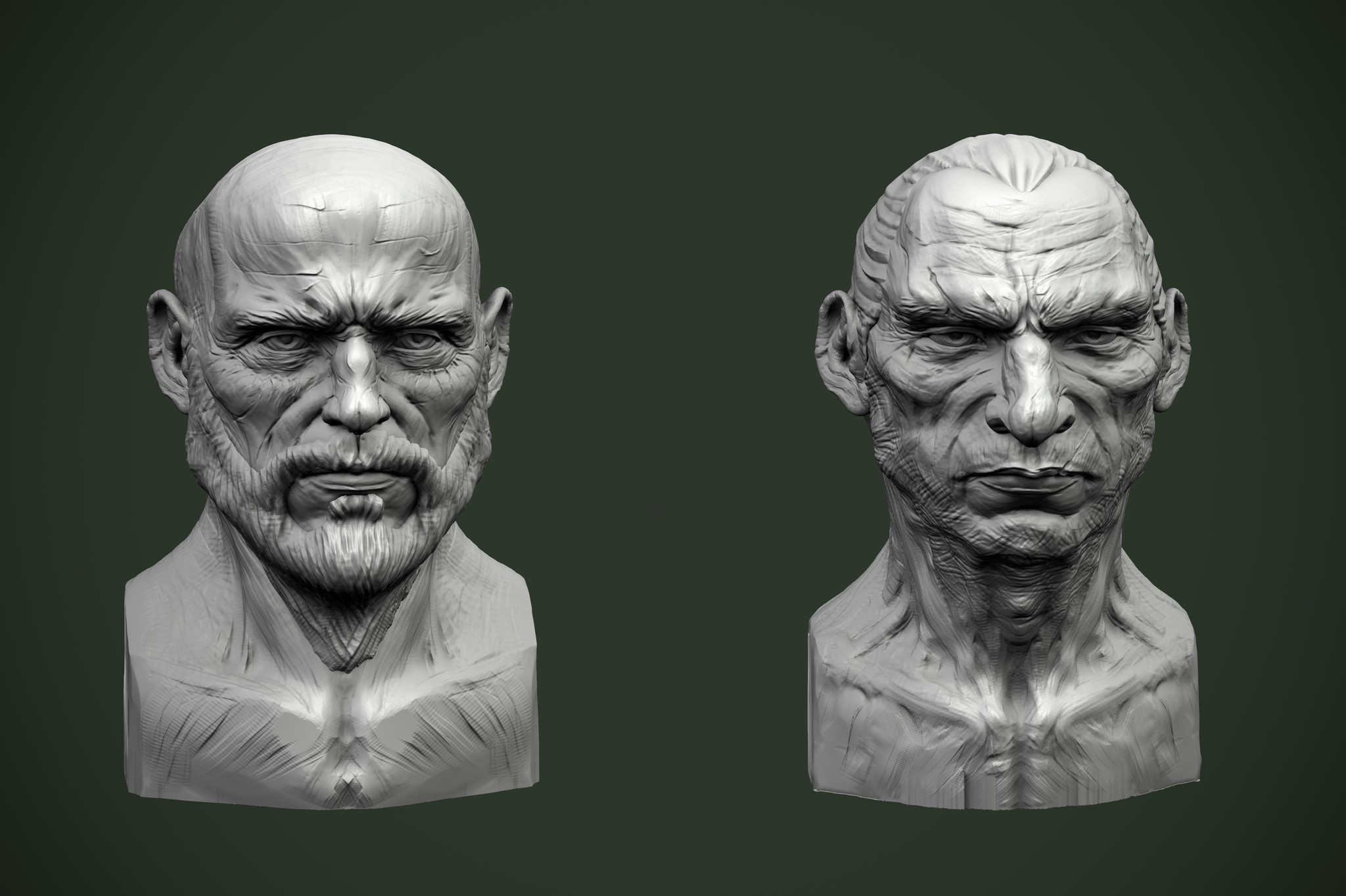 Практика - Моё, 3D, Zbrush, Keyshot, Скульптура, Бюст