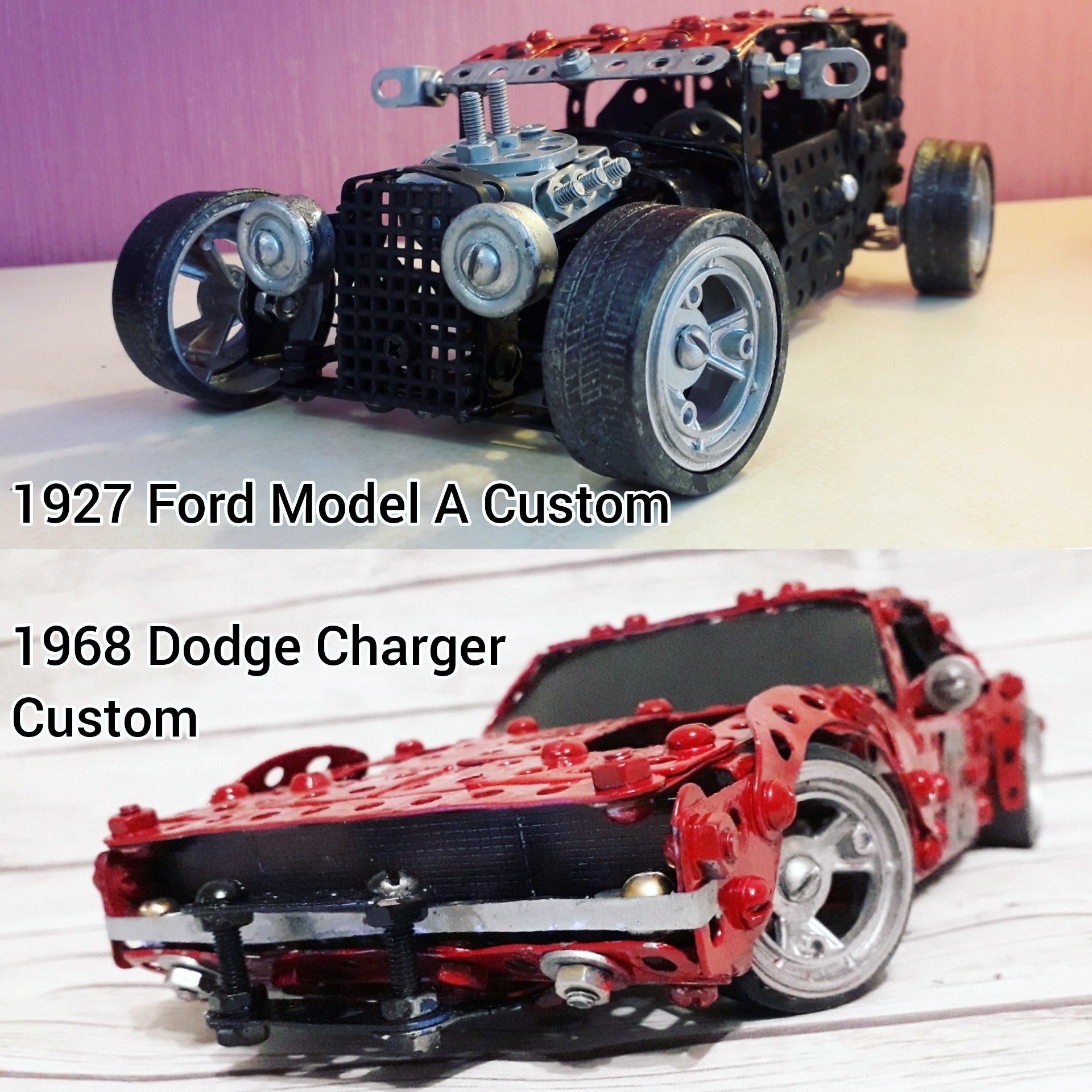 Custom 1927 Ford Model A & 1968 Dodge Charger из металлического конструктора - Моё, Custom, Кастомизация, Тюнинг, Ретро, Ретроавтомобиль, Масштабная модель, Авто, Моделизм