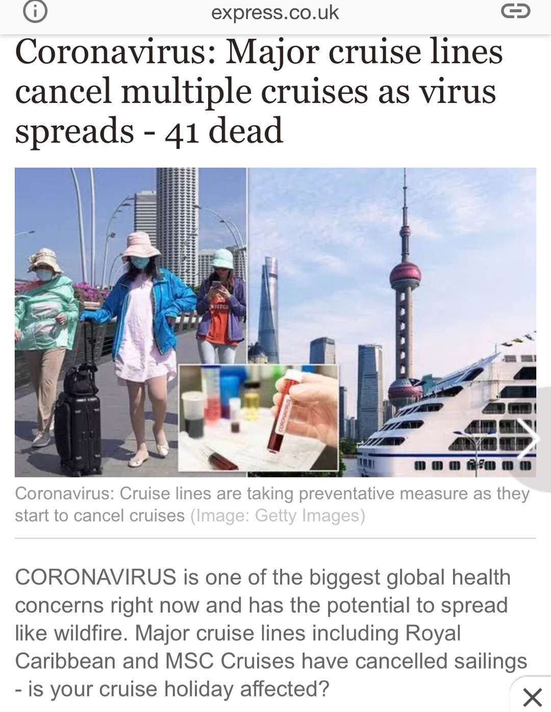 Cruise ships and the danger of the virus - Cruise liners, Coronavirus, Epidemic, Panic