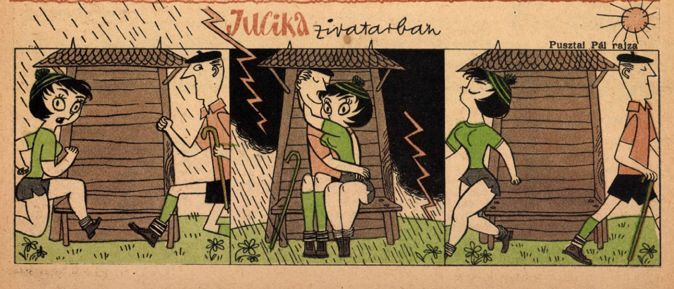 “Jucika” - the social block had its own 4 koma, with everyday problems and eti! (Part No. 9) - Comics, Retro, Hungary, Without words, 60th, Longpost, Jucika