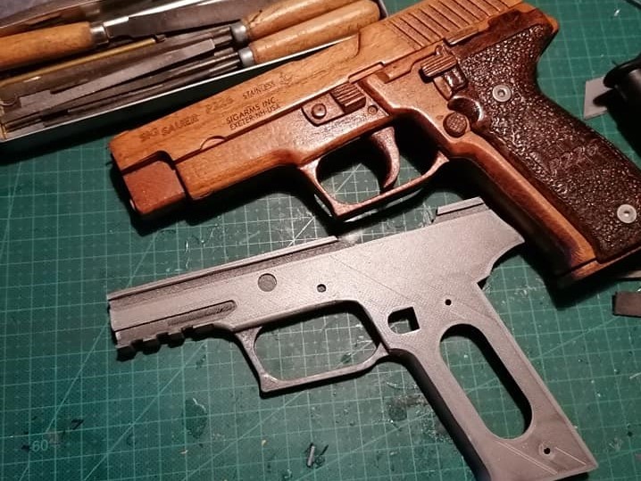 Sig Sauer P226 на 3д принтере - Моё, Оружие, 3D моделирование, 3D печать, Хобби, Самоделки, Статья, Не стесняйся своих увлечений, Япония, Видео, Длиннопост