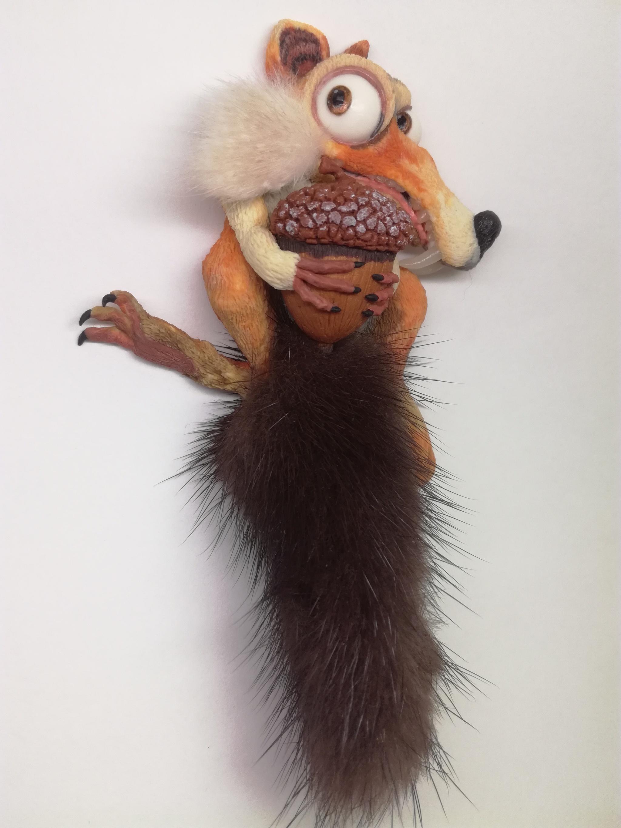 Squirrel - My, Squirrel, ice Age, Polymer clay, With your own hands, Magnet, Brooch, Needlework without process, Longpost