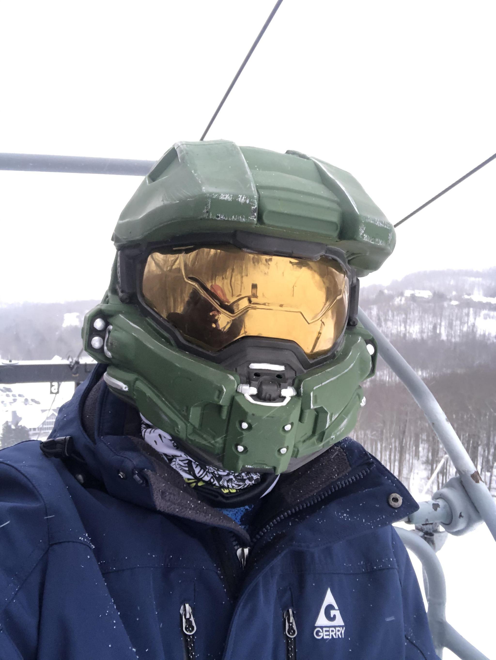 Homemade ski helmet - Halo, Skis, Homemade, Helmet, Reddit