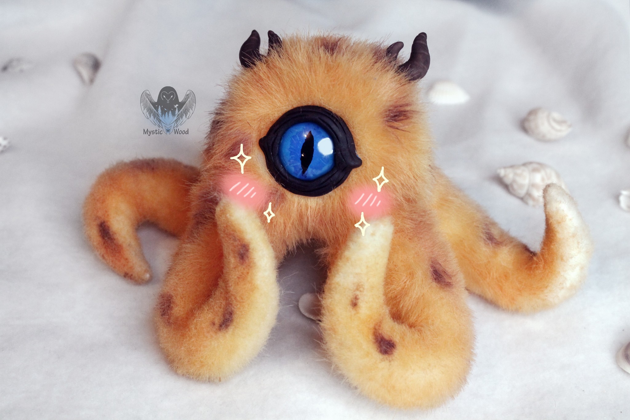 Octapius spotted - My, Handmade, Polymer clay, Needlework without process, Toys, With your own hands, Longpost