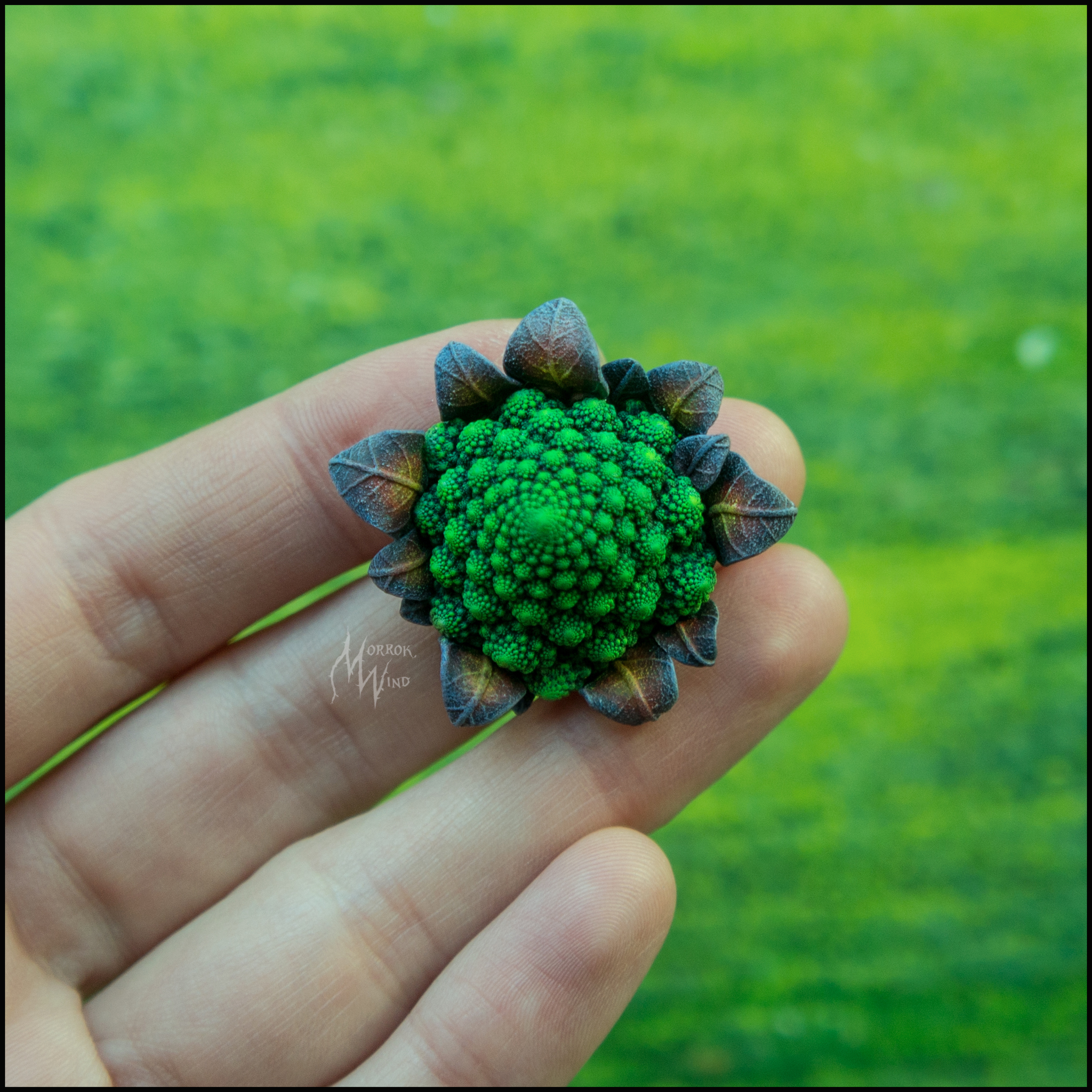 Romanesco cabbage - brooch made of polymer clay - My, Needlework without process, Polymer clay, Fractals, Cabbage, Brooch, Longpost