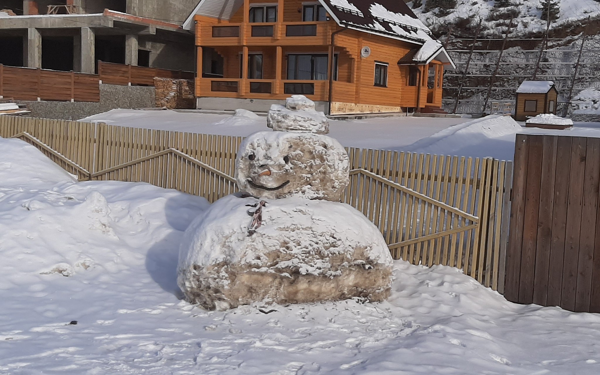 Baikal snowman - My, Photo on sneaker, Travels