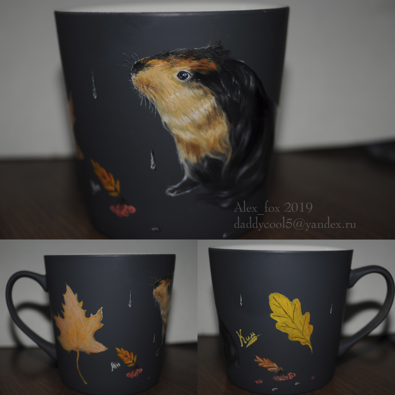 Oil painting on cups 2 - My, A cup, Painting, Fox, Kingfisher, Toad, Oil painting, Longpost, Killer whale