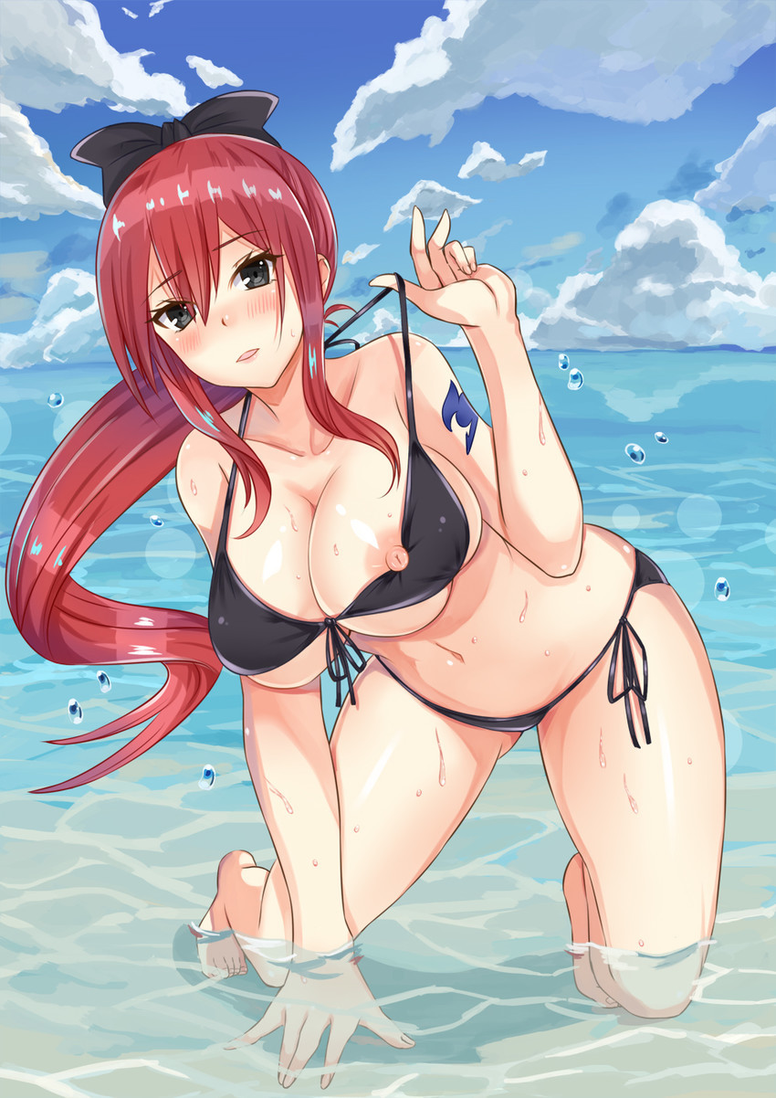 Love Fairy Tail ? - NSFW, Anime art, Anime, Fairy Tail, Erza scarlet, Swimsuit, Hand-drawn erotica, Erotic, Underwear