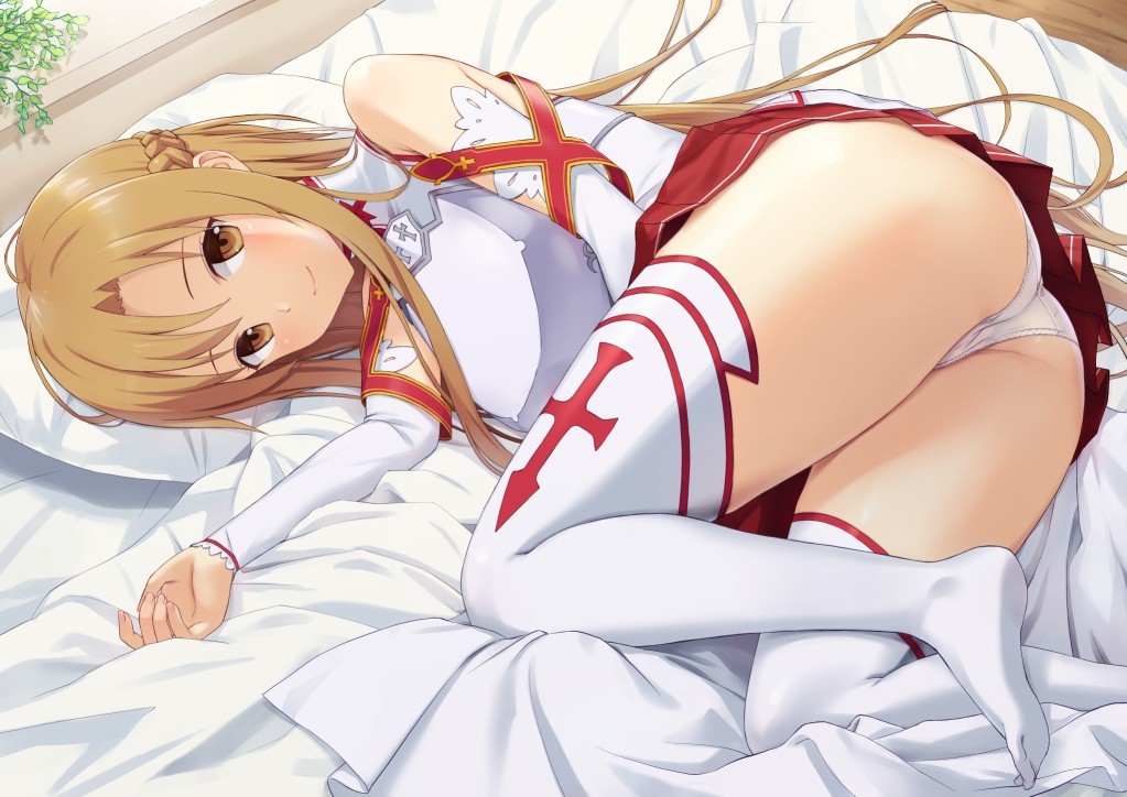 Art - NSFW, Anime art, Yuuki asuna, Anime SAO, Sword Art Online, Anime, Pantsu, Erotic, Art