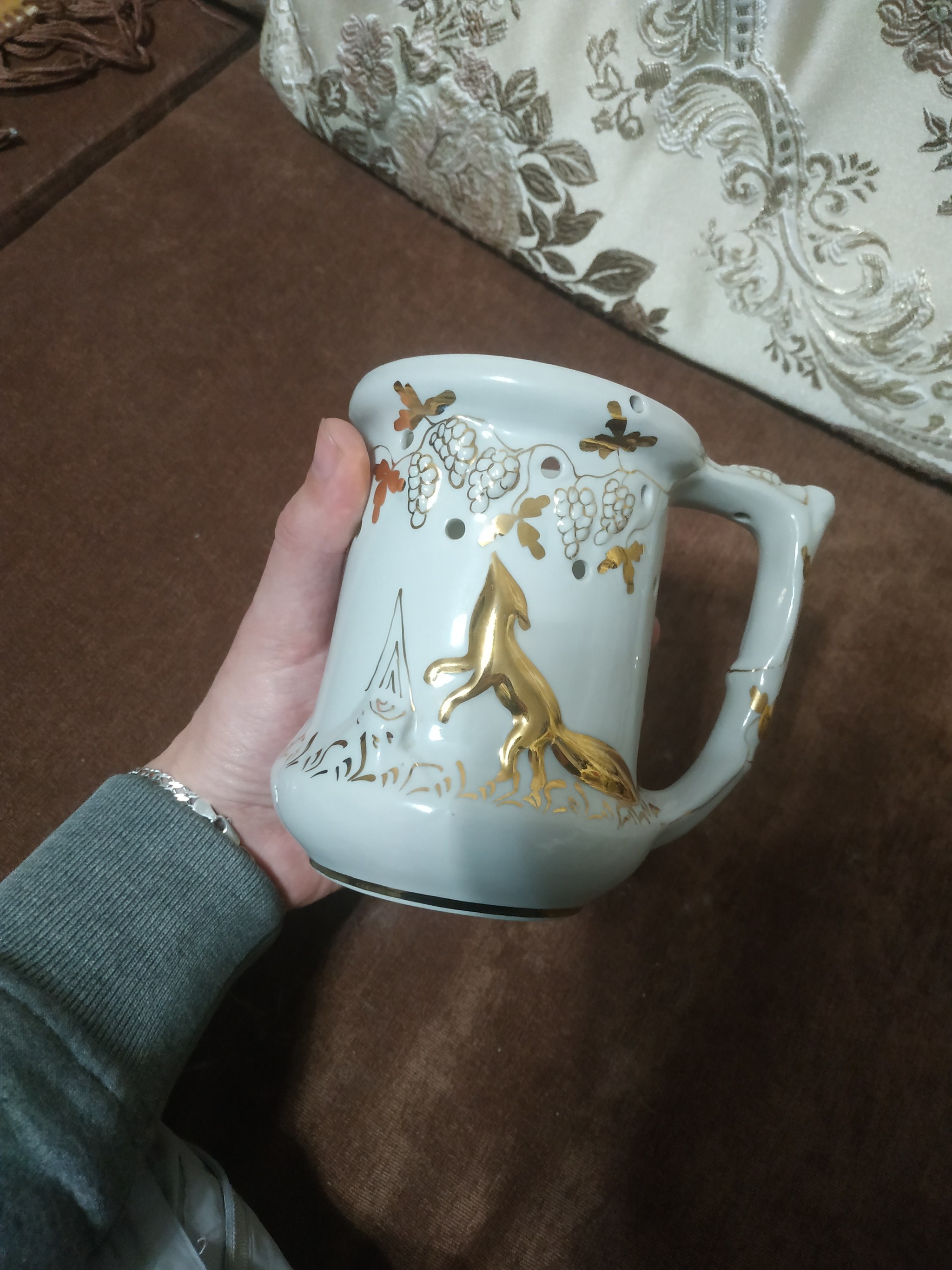 Mug with holes - My, Mug with decor, Hole, Longpost, Don't get drunk